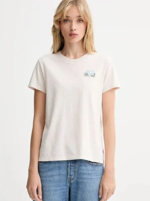 Levi's t-shirt bawełniany damski kolor beżowy 17369