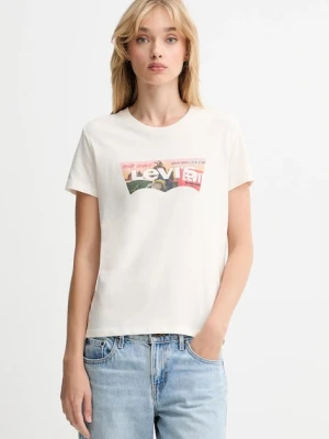 Levi's t-shirt bawełniany damski kolor beżowy 17369