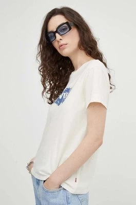 Levi's t-shirt bawełniany damski kolor beżowy