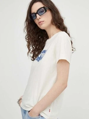 Levi's t-shirt bawełniany damski kolor beżowy