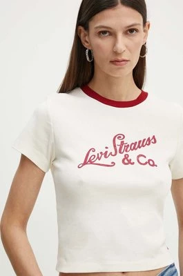 Levi's t-shirt bawełniany damski kolor beżowy A8798