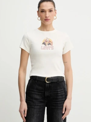 Levi's t-shirt bawełniany damski kolor beżowy A8798