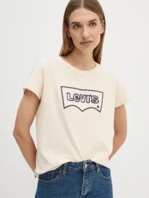 Levi's t-shirt bawełniany damski kolor beżowy A8804