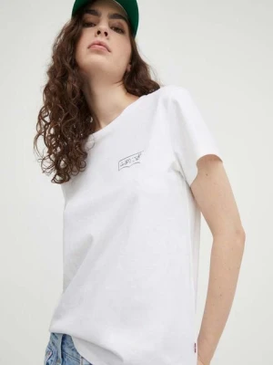Levi's t-shirt bawełniany damski kolor biały