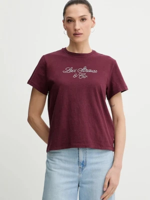 Levi's t-shirt bawełniany damski kolor bordowy A2226