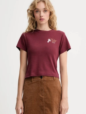 Levi's t-shirt bawełniany damski kolor bordowy A8798