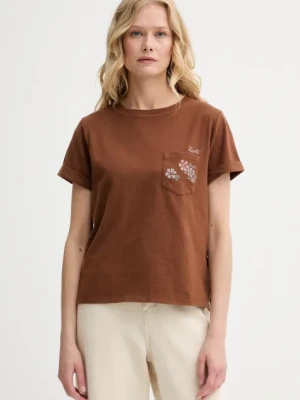 Levi's t-shirt bawełniany damski kolor brązowy