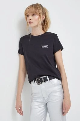 Levi's t-shirt bawełniany damski kolor czarny