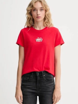 Levi's t-shirt bawełniany damski kolor czerwony 17369