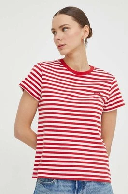Levi's t-shirt bawełniany damski kolor czerwony