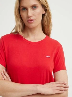 Levi's t-shirt bawełniany damski kolor czerwony