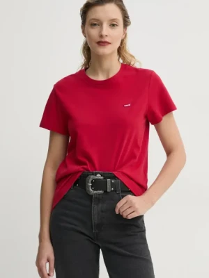 Levi's t-shirt bawełniany damski kolor czerwony