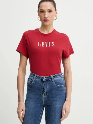 Levi's t-shirt bawełniany damski kolor czerwony A2226