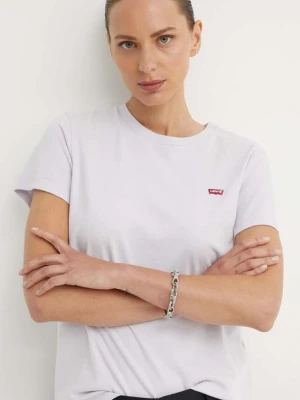 Levi's t-shirt bawełniany damski kolor fioletowy