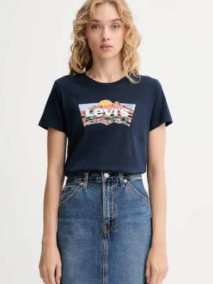 Levi's t-shirt bawełniany damski kolor granatowy 17369