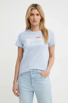 Levi's t-shirt bawełniany damski kolor niebieski 17369