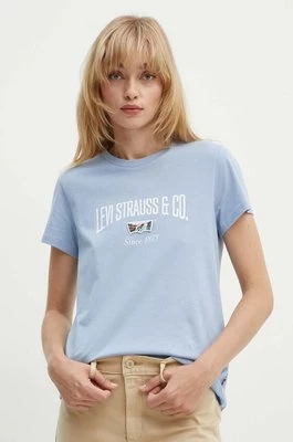 Levi's t-shirt bawełniany damski kolor niebieski 17369