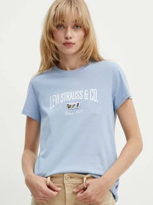 Levi's t-shirt bawełniany damski kolor niebieski 17369