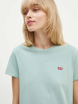 Levi's t-shirt bawełniany damski kolor niebieski