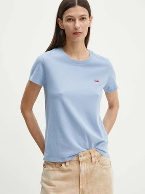 Levi's t-shirt bawełniany damski kolor niebieski