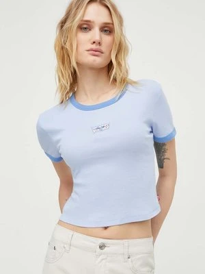 Levi's t-shirt bawełniany damski kolor niebieski