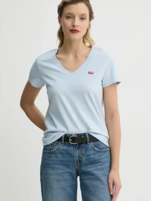 Levi's t-shirt bawełniany damski kolor niebieski