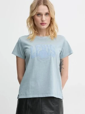 Levi's t-shirt bawełniany damski kolor niebieski A8804