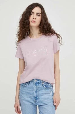 Levi's t-shirt bawełniany damski kolor różowy