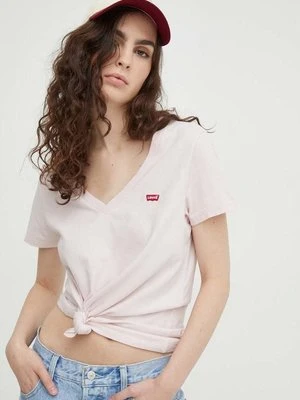 Levi's t-shirt bawełniany damski kolor różowy