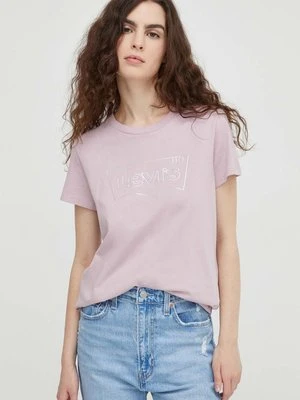 Levi's t-shirt bawełniany damski kolor różowy