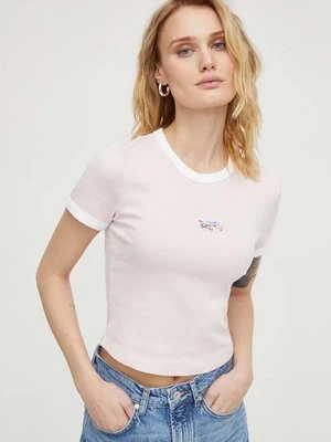 Levi's t-shirt bawełniany damski kolor różowy