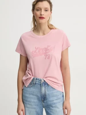 Levi's t-shirt bawełniany damski kolor różowy A8804