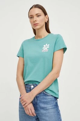 Levi's t-shirt bawełniany damski kolor zielony