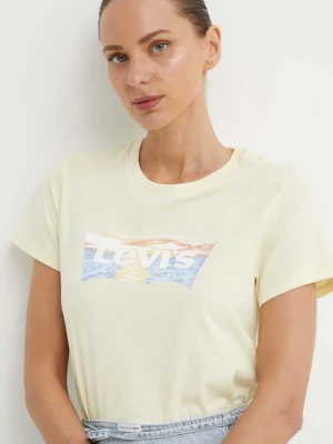 Levi's t-shirt bawełniany damski kolor żółty 17369