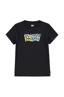 Levi's t-shirt bawełniany dziecięcy kolor czarny z nadrukiem