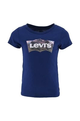 Levi's t-shirt bawełniany dziecięcy kolor granatowy