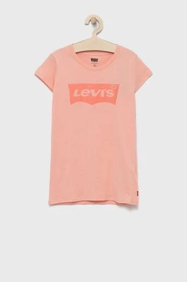 Levi's t-shirt bawełniany dziecięcy kolor różowy