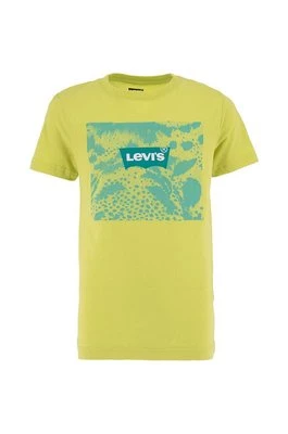 Levi's t-shirt bawełniany dziecięcy kolor zielony z nadrukiem
