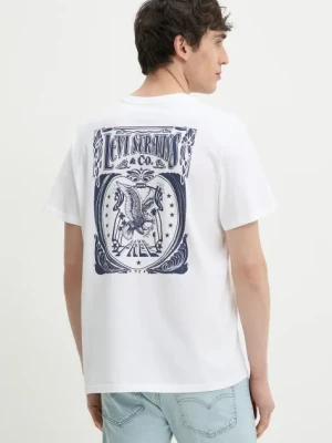Levi's t-shirt bawełniany GRAPHIC CREWNECK TEE męski kolor biały z nadrukiem 22491