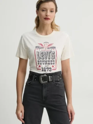 Levi's t-shirt bawełniany GRAPHIC ICONIC TEE damski kolor beżowy A8802