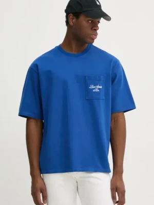 Levi's t-shirt bawełniany HALF SLEEVE GR PCKT T męski kolor niebieski gładki 001MH