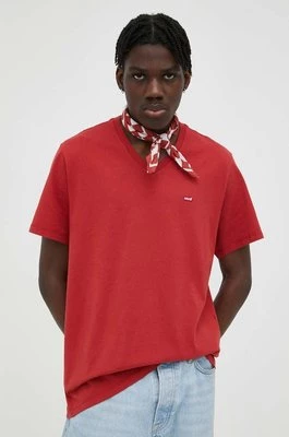 Levi's t-shirt bawełniany kolor czerwony