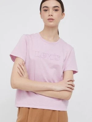 Levi's T-shirt bawełniany kolor fioletowy