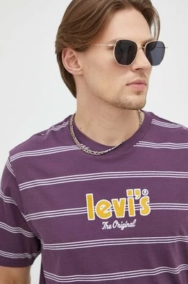 Levi's t-shirt bawełniany kolor fioletowy wzorzysty