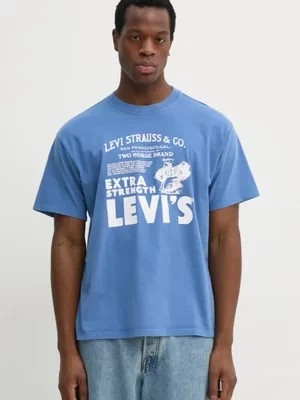 Levi's t-shirt bawełniany kolor fioletowy z nadrukiem 87373