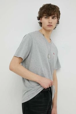 Levi's t-shirt bawełniany kolor szary gładki