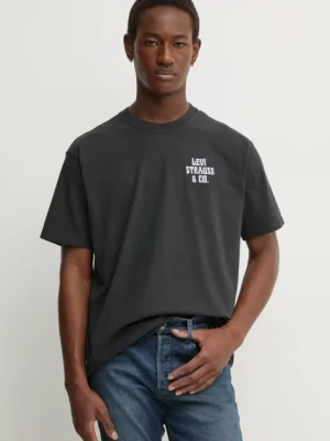 Levi's t-shirt bawełniany kolor szary z nadrukiem 87373