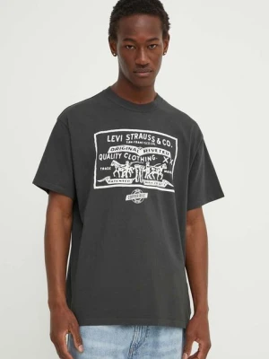 Levi's t-shirt bawełniany kolor szary z nadrukiem 87373