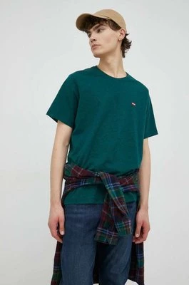 Levi's t-shirt bawełniany kolor zielony melanżowy