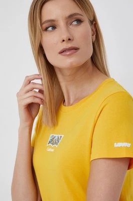 Levi's T-shirt bawełniany kolor żółty